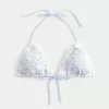 Halter Triangle Bikinitopp i virkad stil
