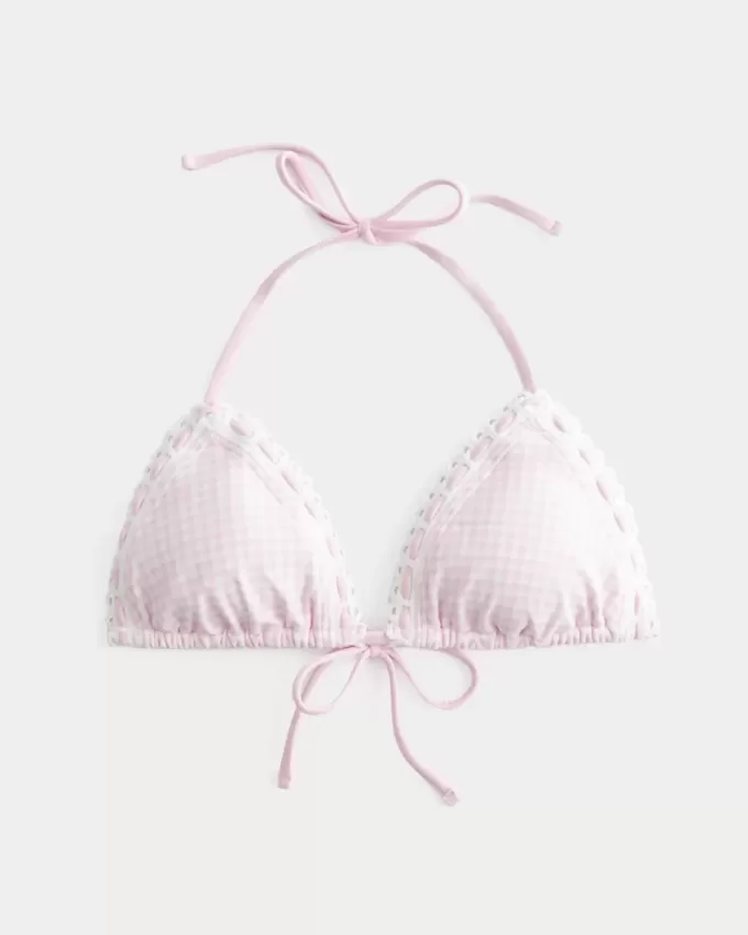 Halter Triangle Bikinitopp i virkad stil