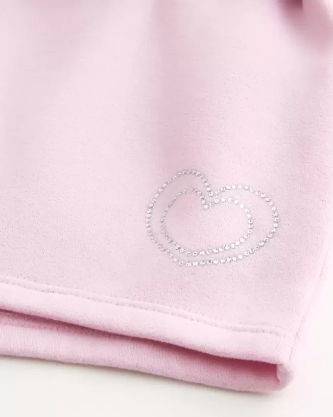 Heart Graphic Fleece Mini Shorts Heart Graphic Fleece Mini Shorts
