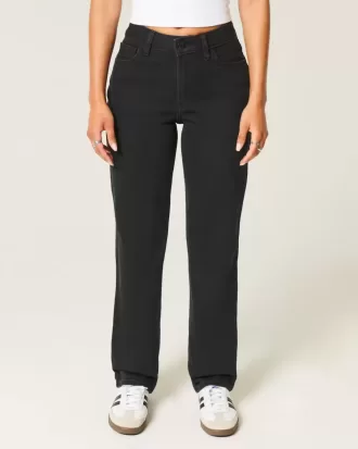 Höga svarta raka jeans