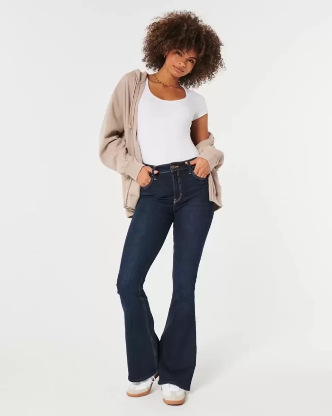 High-Rise Dark Wash Flare Jeans High-Rise Dark Wash Flare Jeans