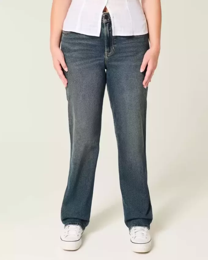 High-Rise Dark Wash Straight Jeans High-Rise Dark Wash Straight Jeans