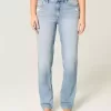 High-Rise Distressed Light Wash Straight Jeans High-Rise Distressed Light Wash Straight Jeans