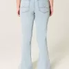 High-Rise Light Wash Heart Broderade Flare Jeans High-Rise Light Wash Heart Broderade Flare Jeans