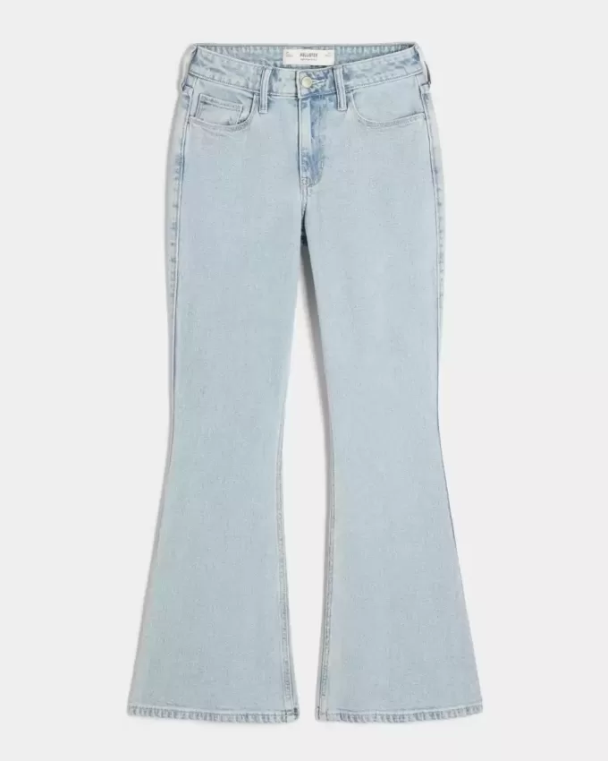 High-Rise Light Wash Heart Broderade Flare Jeans High-Rise Light Wash Heart Broderade Flare Jeans