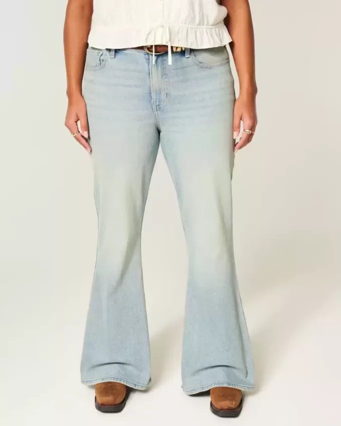 High-Rise Light Wash Star Pocket Flare Jeans High-Rise Light Wash Star Pocket Flare Jeans