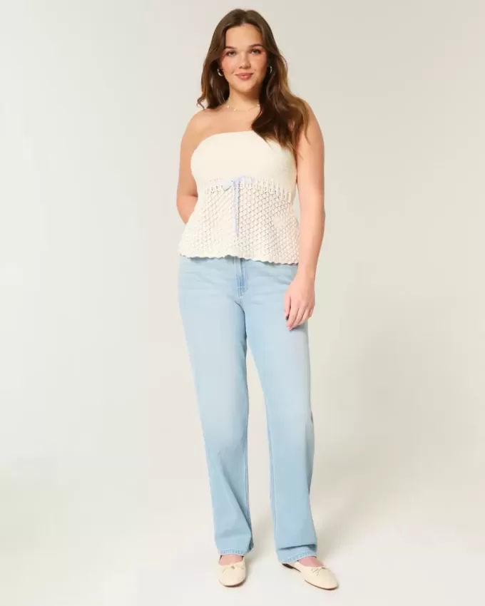 High-Rise Light Wash Straight Jeans High-Rise Light Wash Straight Jeans