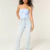 High-Rise Light Wash Straight Jeans