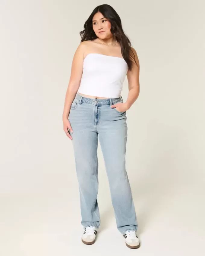 High-Rise Light Wash Straight Jeans High-Rise Light Wash Straight Jeans