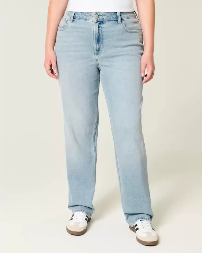 High-Rise Light Wash Straight Jeans High-Rise Light Wash Straight Jeans