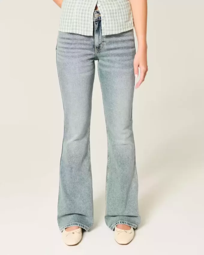 High-Rise Medium Wash Flare Jeans High-Rise Medium Wash Flare Jeans