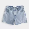 High-Rise Medium Wash Shell broderade baggy jeansshorts 5″ High-Rise Medium Wash Shell broderade baggy jeansshorts 5″