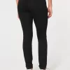 High-Rise Ripped Black Jean Leggings