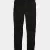 High-Rise Ripped Black Jean Leggings
