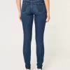 High-Rise Ripped Dark Wash Super Skinny Jeans