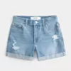 High-Rise Ripped Medium Light Wash Shortieshorts i denim High-Rise Ripped Medium Light Wash Shortieshorts i denim