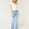 High-Rise Ripped Medium Wash Dad Jeans High-Rise Ripped Medium Wash Dad Jeans