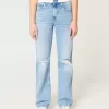 High-Rise Ripped Medium Wash Dad Jeans High-Rise Ripped Medium Wash Dad Jeans