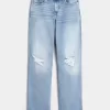 High-Rise Ripped Medium Wash Dad Jeans High-Rise Ripped Medium Wash Dad Jeans