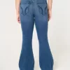 High-Rise Ripped Medium Wash Flare Jeans