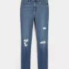 High-Rise Ripped Medium Wash Jean Leggings