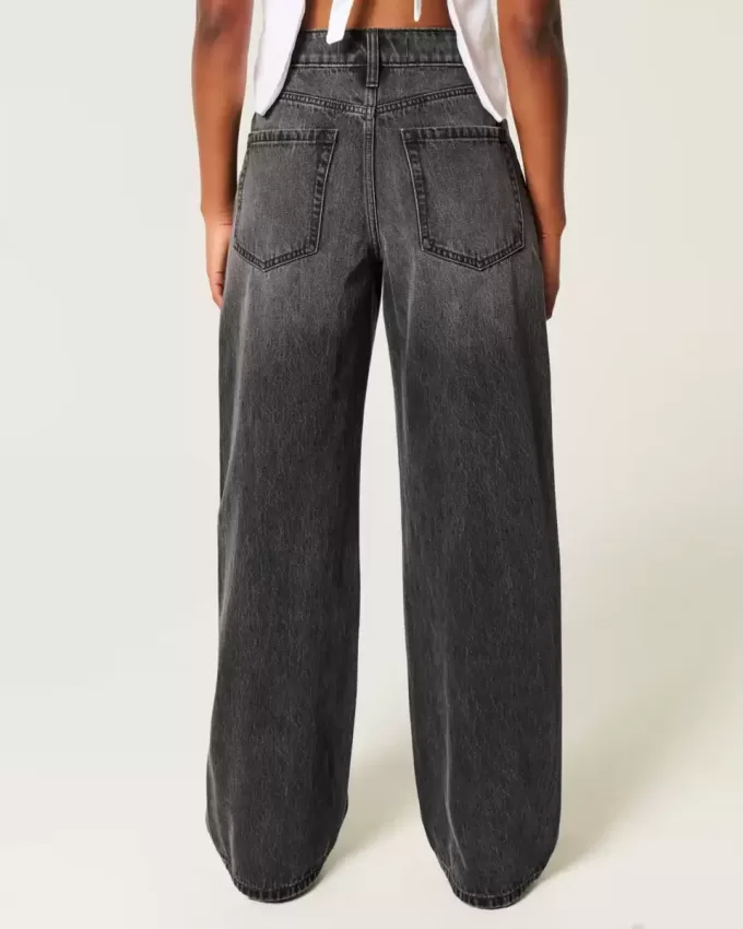 High-Rise tvättade svarta baggy jeans High-Rise tvättade svarta baggy jeans