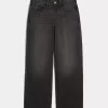 High-Rise tvättade svarta baggy jeans High-Rise tvättade svarta baggy jeans