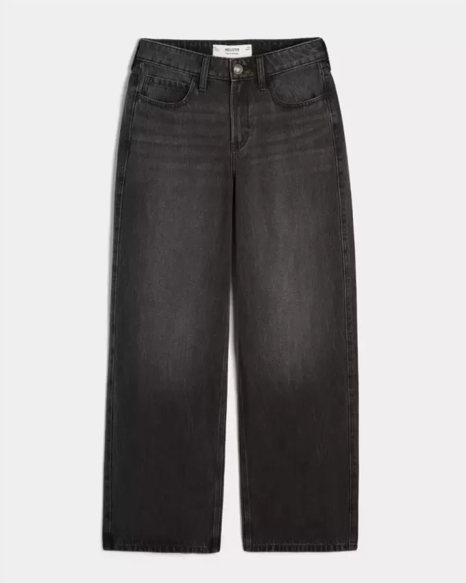 High-Rise tvättade svarta baggy jeans High-Rise tvättade svarta baggy jeans