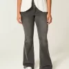 High-Rise Washed Black Broderade Flare Jeans High-Rise Washed Black Broderade Flare Jeans