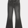 High-Rise Washed Black Broderade Flare Jeans High-Rise Washed Black Broderade Flare Jeans