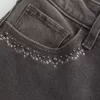 High-Rise Washed Black Broderade Flare Jeans High-Rise Washed Black Broderade Flare Jeans