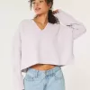 Hollister Comfy Cloud Boxy tröja med hack i halsen Hollister Comfy Cloud Boxy tröja med hack i halsen
