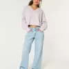 Hollister Comfy Cloud Boxy tröja med hack i halsen Hollister Comfy Cloud Boxy tröja med hack i halsen