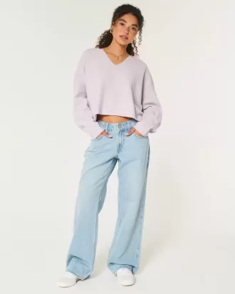 Hollister Comfy Cloud Boxy tröja med hack i halsen