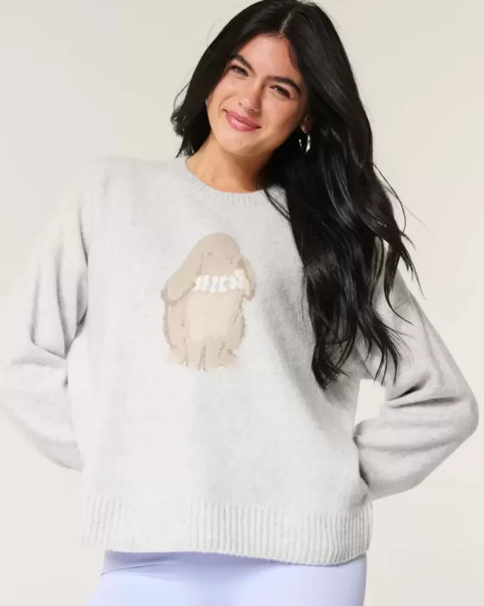 Hollister Comfy Cloud Bunny Graphic Crew tröja