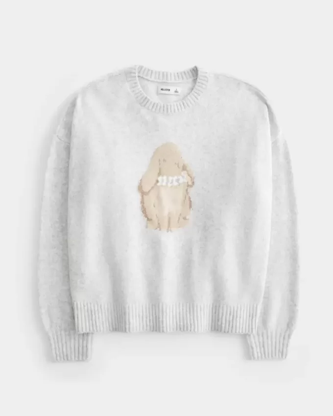 Hollister Comfy Cloud Bunny Graphic Crew tröja