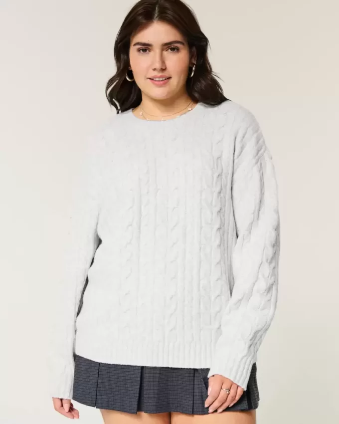 Hollister Comfy Cloud Cable-Knit Crew Sweater Hollister Comfy Cloud Cable-Knit Crew Sweater