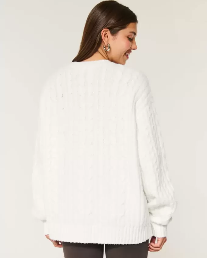 Hollister Comfy Cloud Cable-Knit Crew Sweater Hollister Comfy Cloud Cable-Knit Crew Sweater