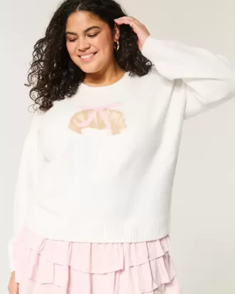 Hollister Comfy Cloud Croissant Graphic Crew tröja