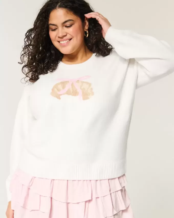 Hollister Comfy Cloud Croissant Graphic Crew tröja