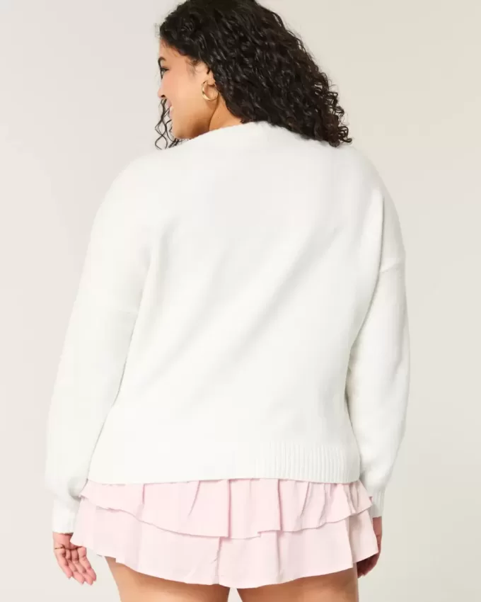 Hollister Comfy Cloud Croissant Graphic Crew tröja