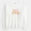 Hollister Comfy Cloud Croissant Graphic Crew tröja