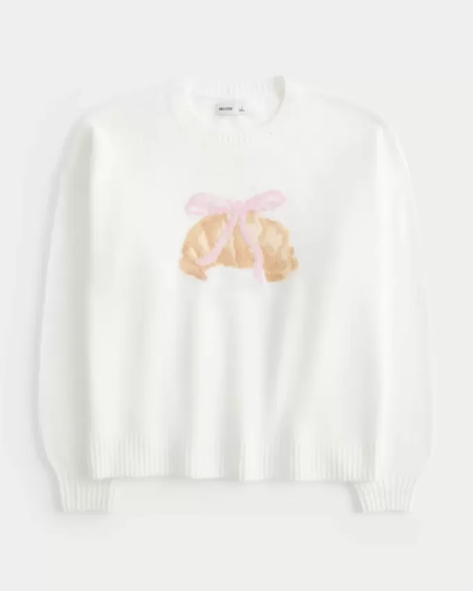 Hollister Comfy Cloud Croissant Graphic Crew tröja