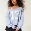 Hollister Comfy Cloud Easy Off-the-Soulder Number Graphic Sweater