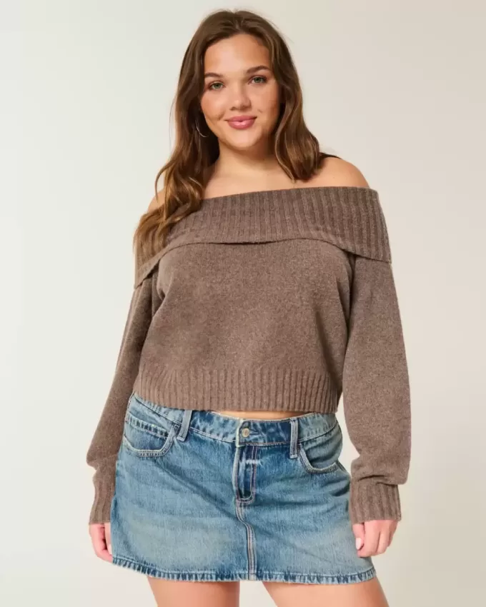 Hollister Comfy Cloud Foldover Off-the-Soulder tröja