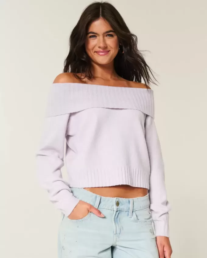 Hollister Comfy Cloud Foldover Off-the-Soulder tröja