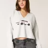 Hollister Comfy Cloud Graphic tröja med notch-neck