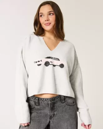 Hollister Comfy Cloud Graphic tröja med notch-neck
