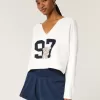 Hollister Comfy Cloud Graphic tröja med notch-neck