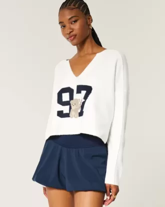 Hollister Comfy Cloud Graphic tröja med notch-neck